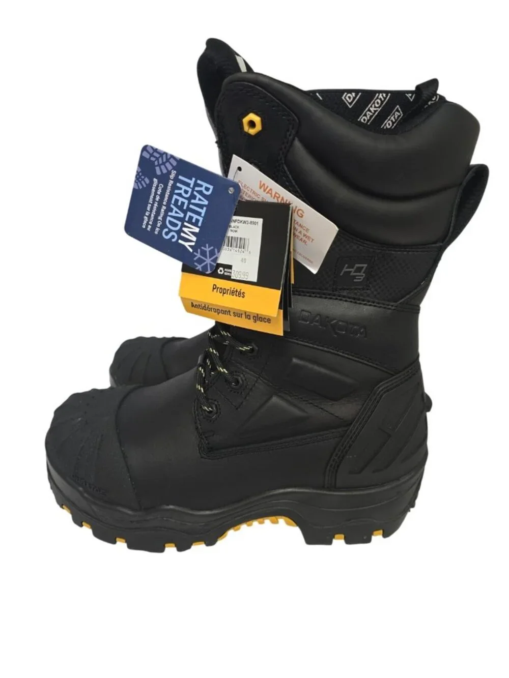 DAKOTA Men's 8901 Composite Toe Composite Plate HD3 Waterproof Boots Black 10M